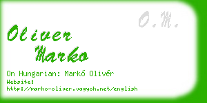 oliver marko business card