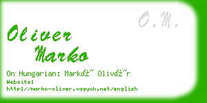 oliver marko business card